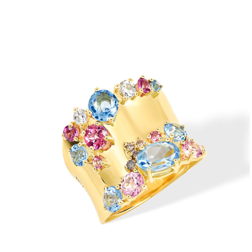 RING GOLD 750 & PRECIOUS STONES - 97658