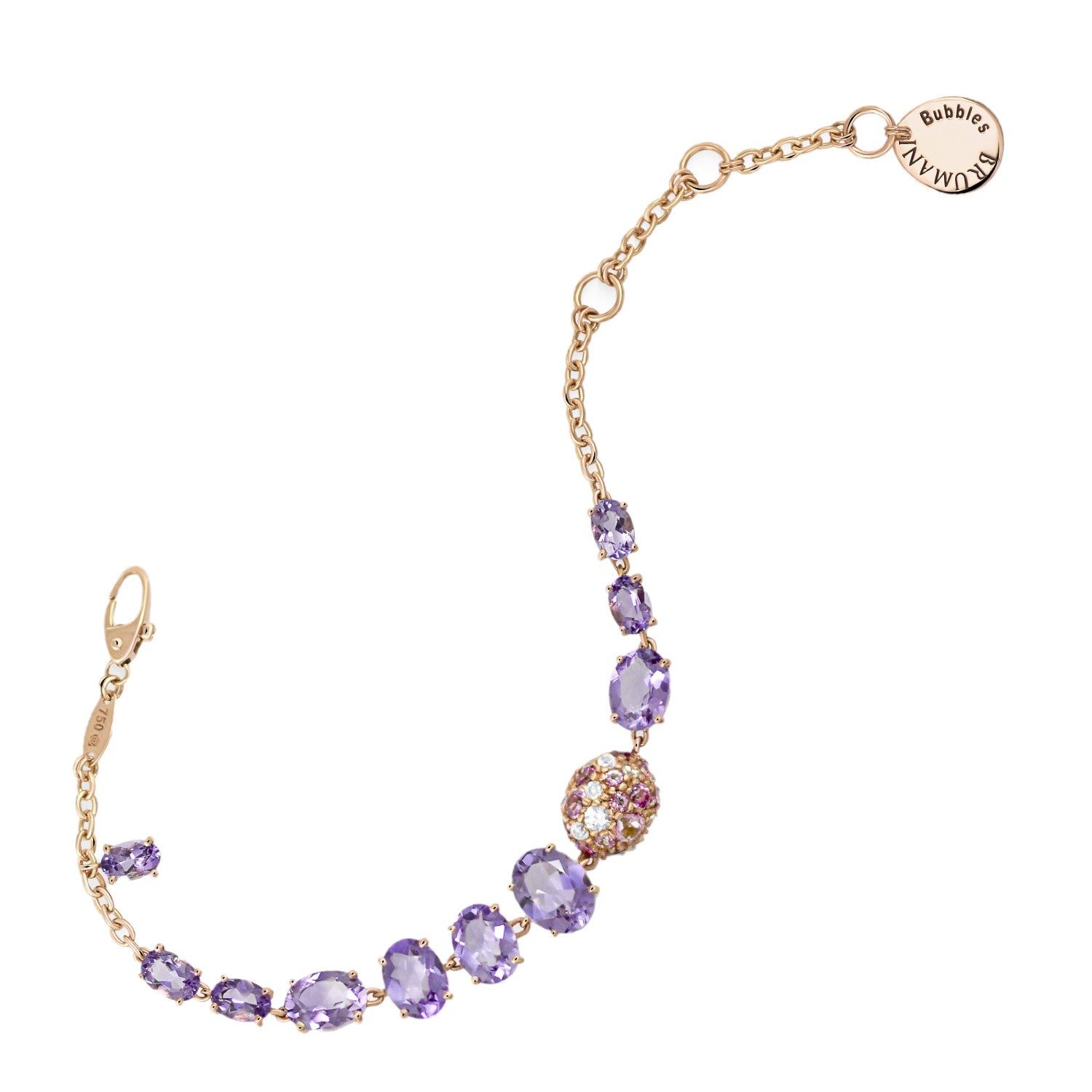 BRACELET PINK GOLD 750 & PRECIOUS STONES - 97662
