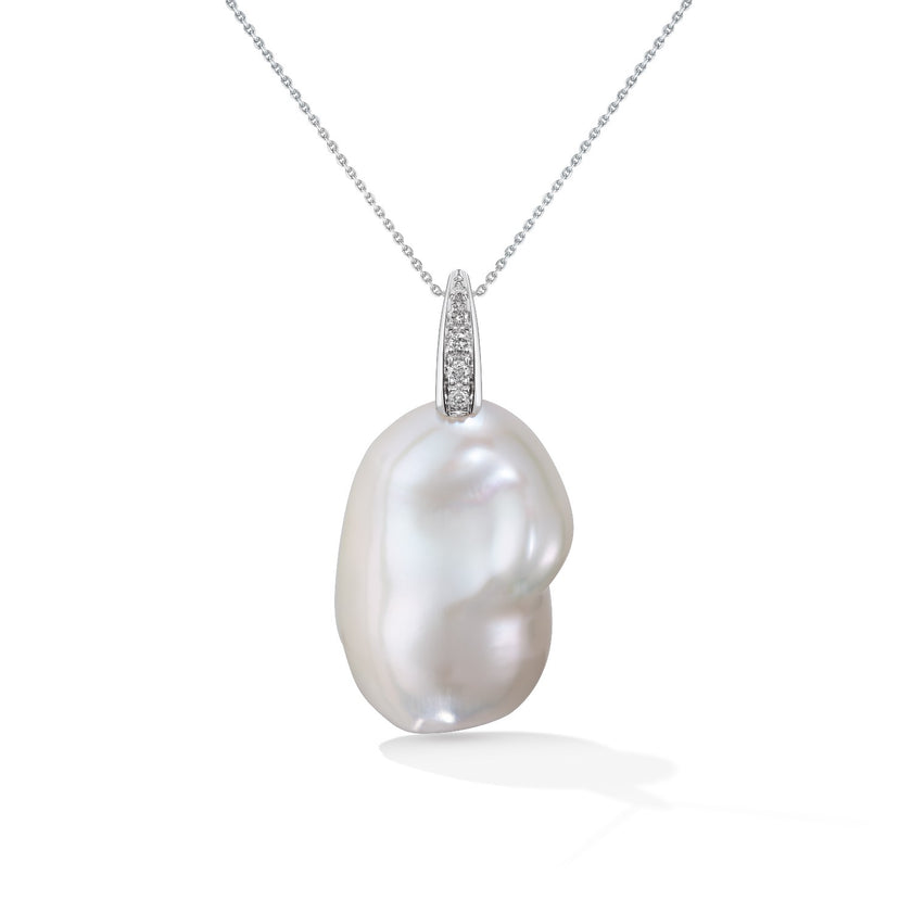 PENDANT WHITE GOLD 750 & PEARLS - 98114