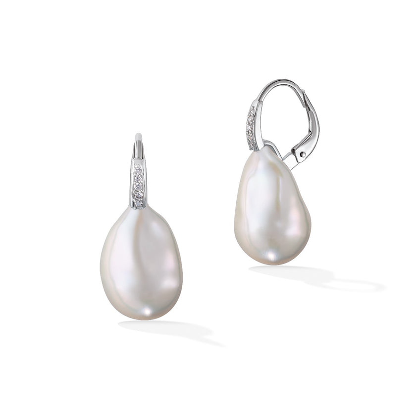 EARRINGS WHITE GOLD 750 & PRECIOUS STONES - 98119