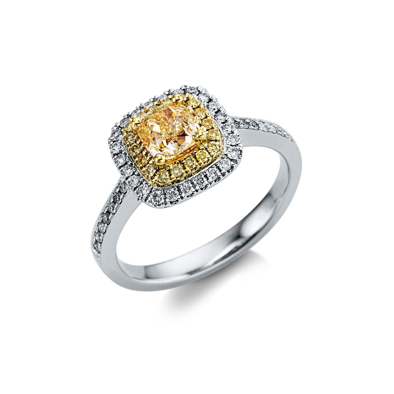 RING YELLOW & WHITE GOLD 750 & PRECIOUS STONES - 98159