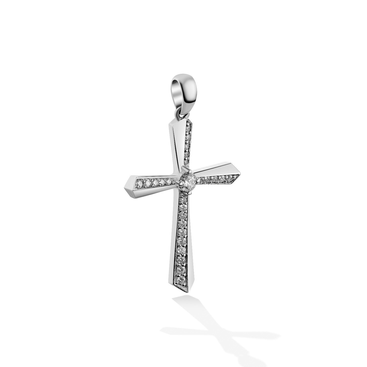 CROSS WHITE GOLD 750 & PRECIOUS STONES - 98362