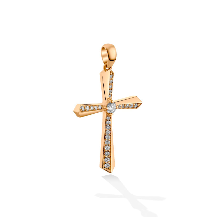 CROSS PINK GOLD 750 & PRECIOUS STONES - 98363