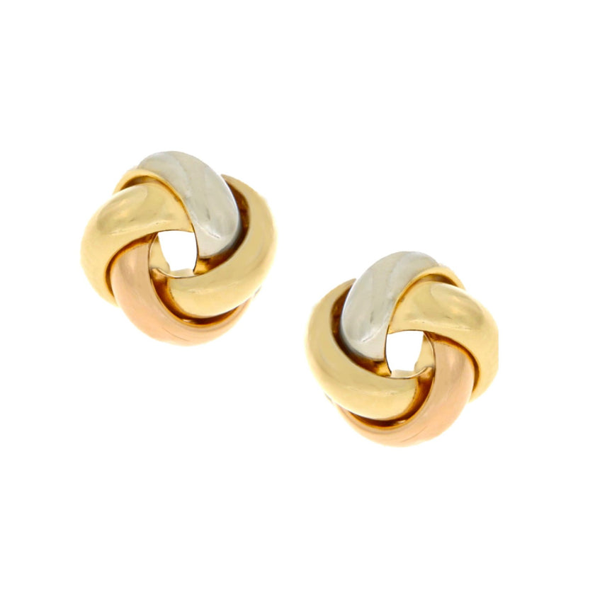 EARRINGS WHITE & PINK & YELLOW GOLD 585 - 98395