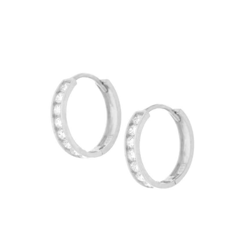 EARRINGS WHITE GOLD 585 & C.Z. - 98423