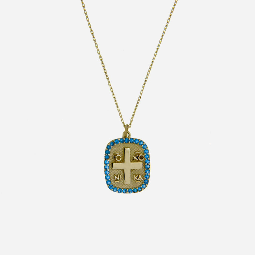 NECKLACE YELLOW SILVER 925 & SYNTHETIC STONES - 98562