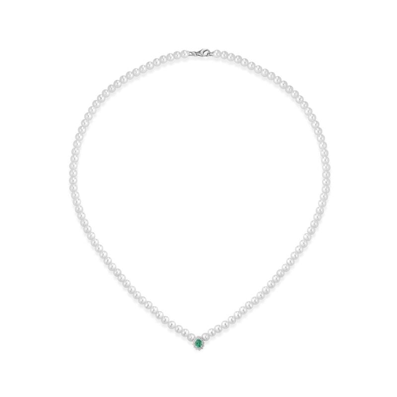 NECKLACE WHITE GOLD 750 & PRECIOUS STONES - 98658