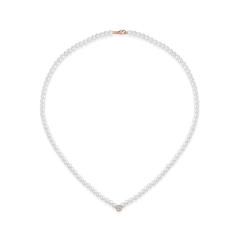 NECKLACE PINK GOLD 750 & PRECIOUS STONES - 98659