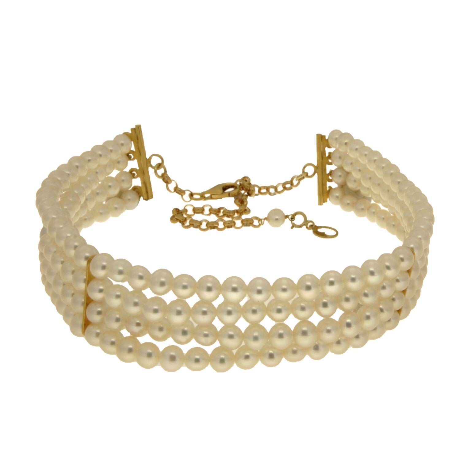 NECKLACE YELLOW SILVER 925 & PEARLS - 98662