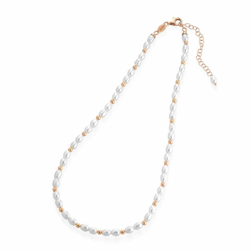 NECKLACE PINK SILVER 925 & PEARLS - 98666