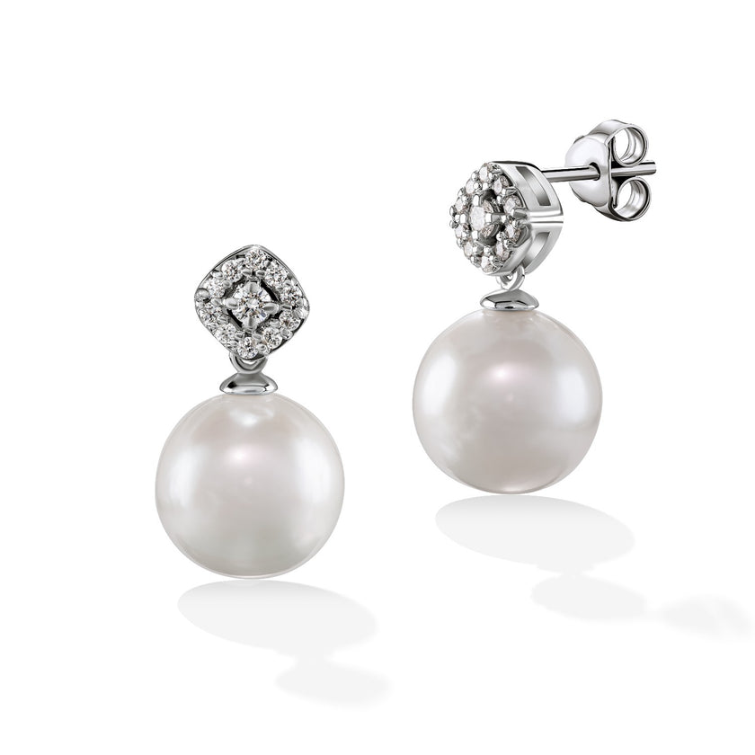 EARRINGS WHITE GOLD 750 & PRECIOUS STONES - 98688