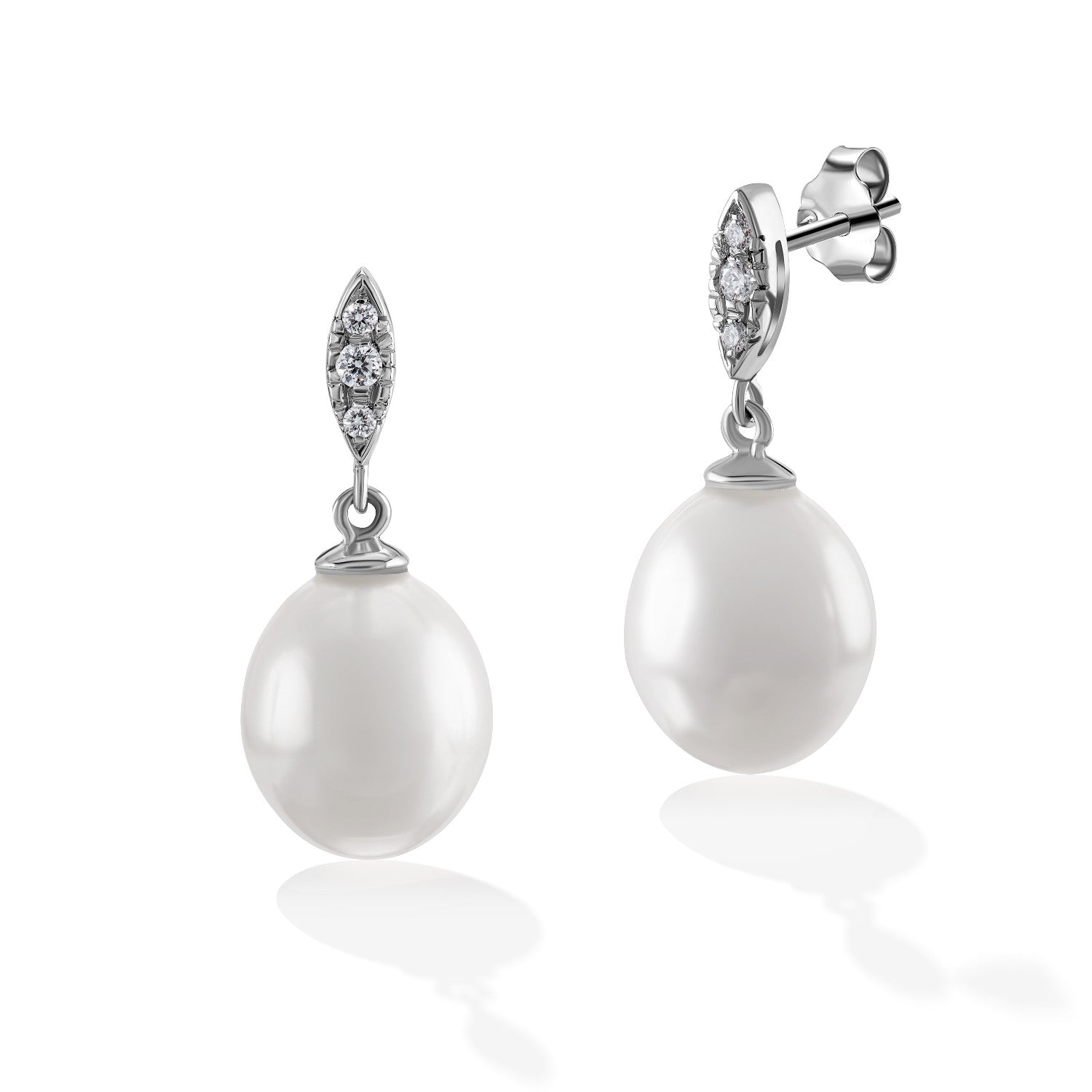 EARRINGS WHITE GOLD 750 & PRECIOUS STONES - 98690