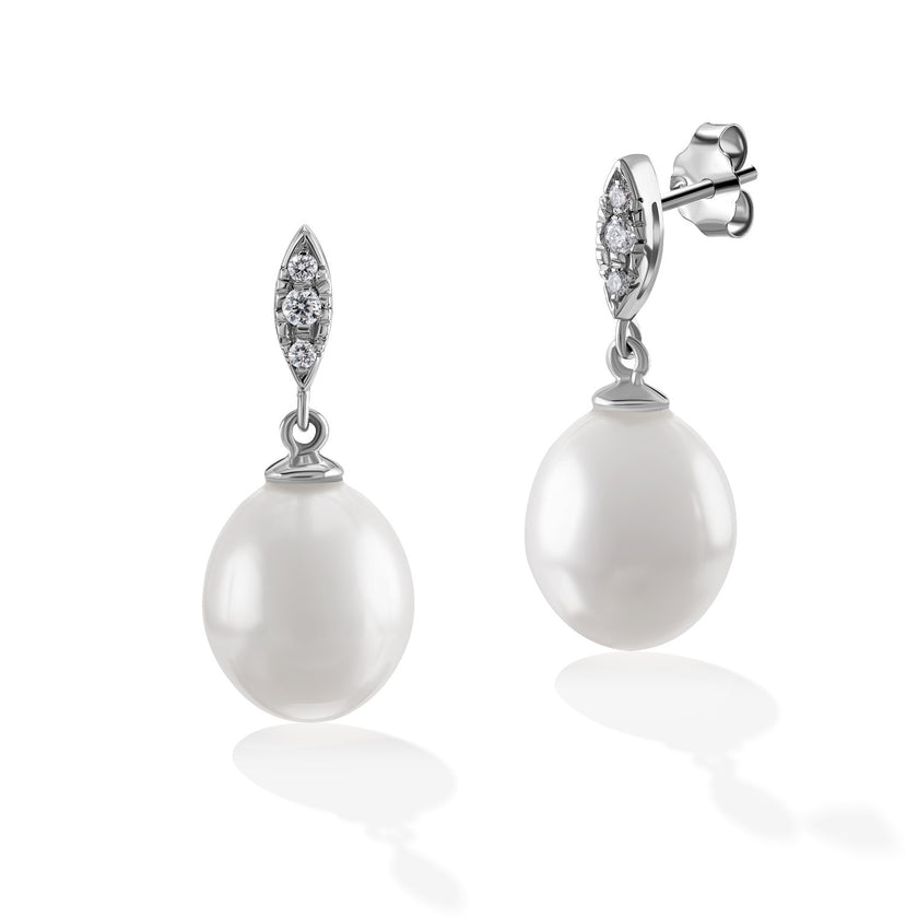 EARRINGS WHITE GOLD 750 & PRECIOUS STONES - 98690