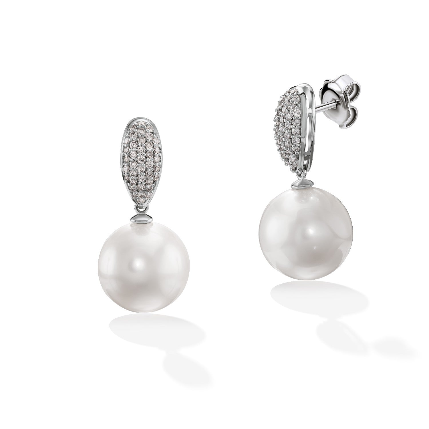 EARRINGS WHITE GOLD 750 & PRECIOUS STONES - 98695