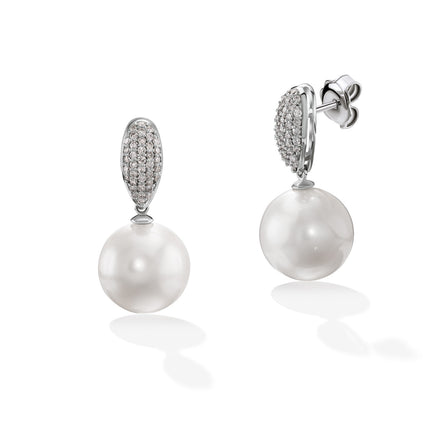 EARRINGS WHITE GOLD 750 & PRECIOUS STONES - 98695