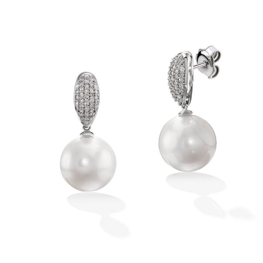 EARRINGS WHITE GOLD 750 & PRECIOUS STONES - 98695