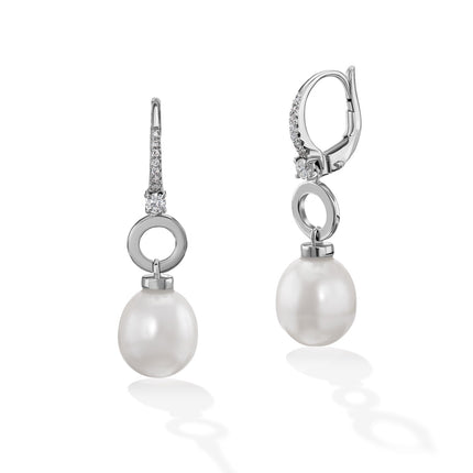 EARRINGS WHITE GOLD 750 & PRECIOUS STONES - 98701