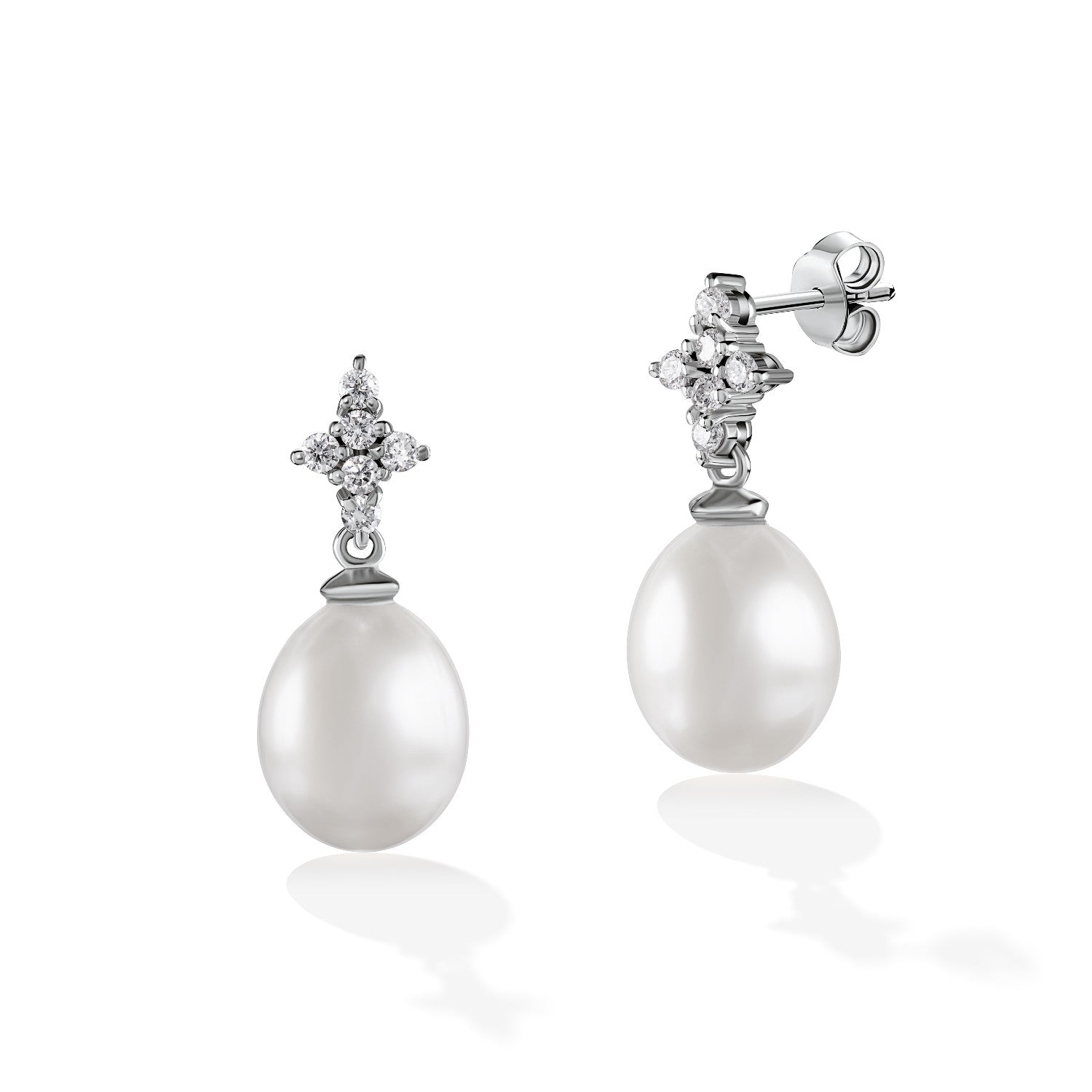 EARRINGS WHITE GOLD 750 & PRECIOUS STONES - 98703