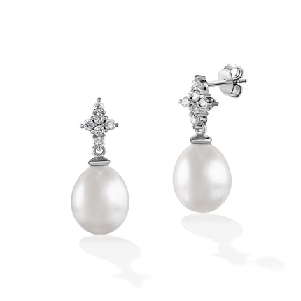 EARRINGS WHITE GOLD 750 & PRECIOUS STONES - 98703