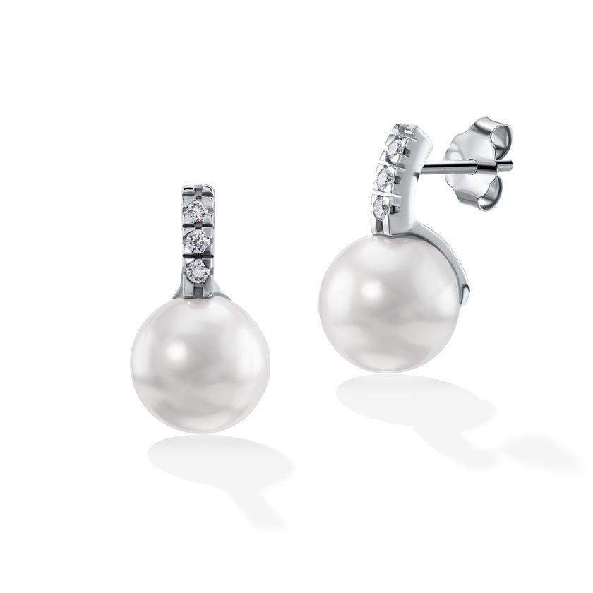 EARRINGS WHITE GOLD 750 & PRECIOUS STONES - 98705