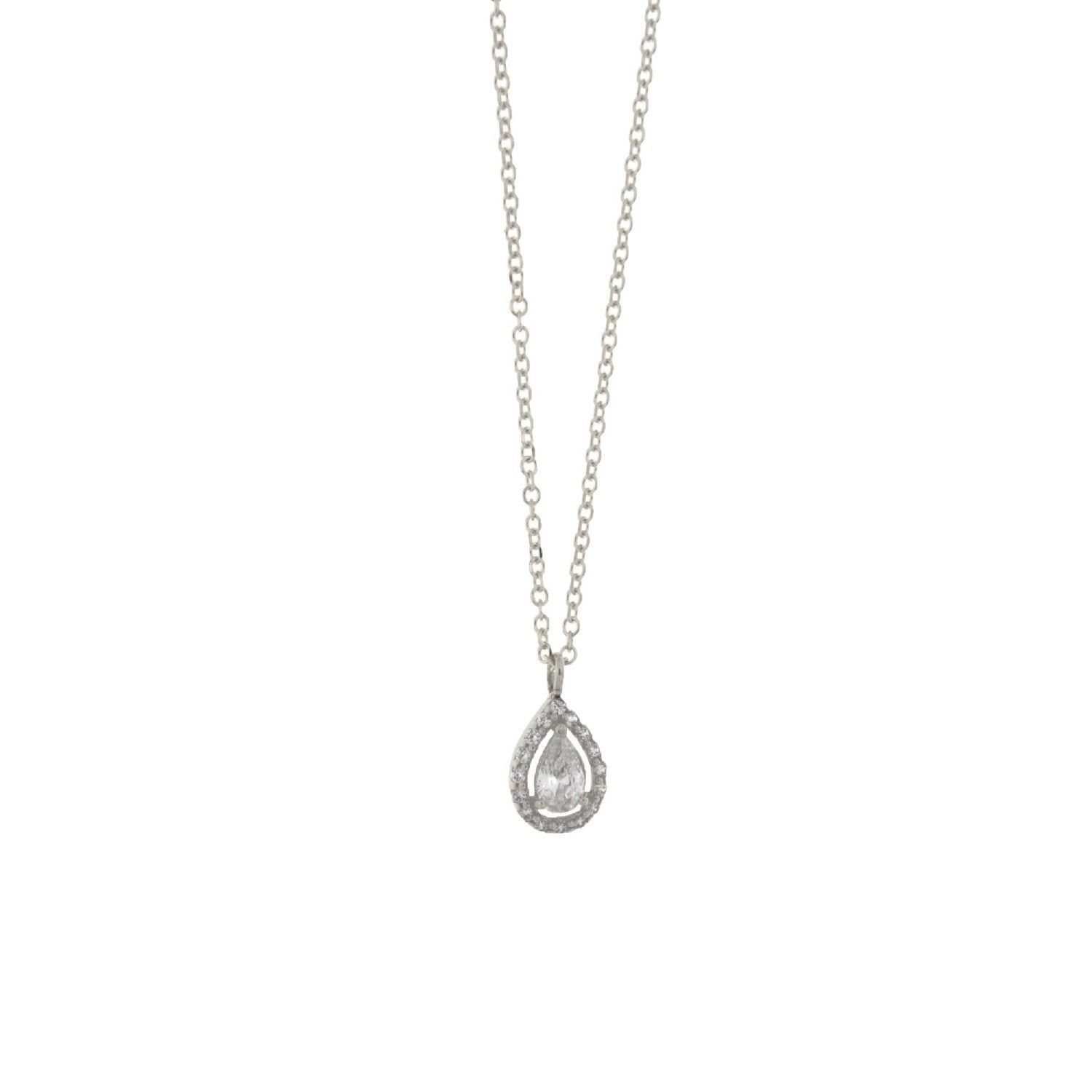 NECKLACE WHITE GOLD 585 & C.Z. - 98866