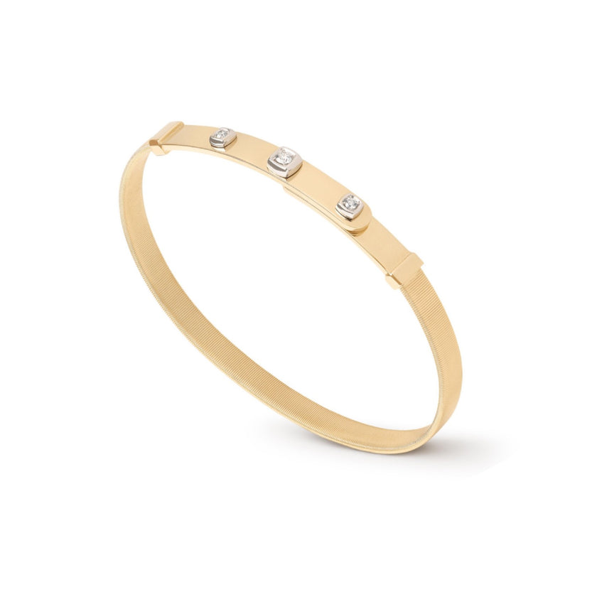 BANGLE YELLOW & WHITE GOLD 750 & PRECIOUS STONES - 98884