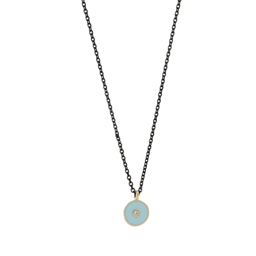 NECKLACE GOLD 585 & C.Z. WITH SILVER CHAIN - 98934