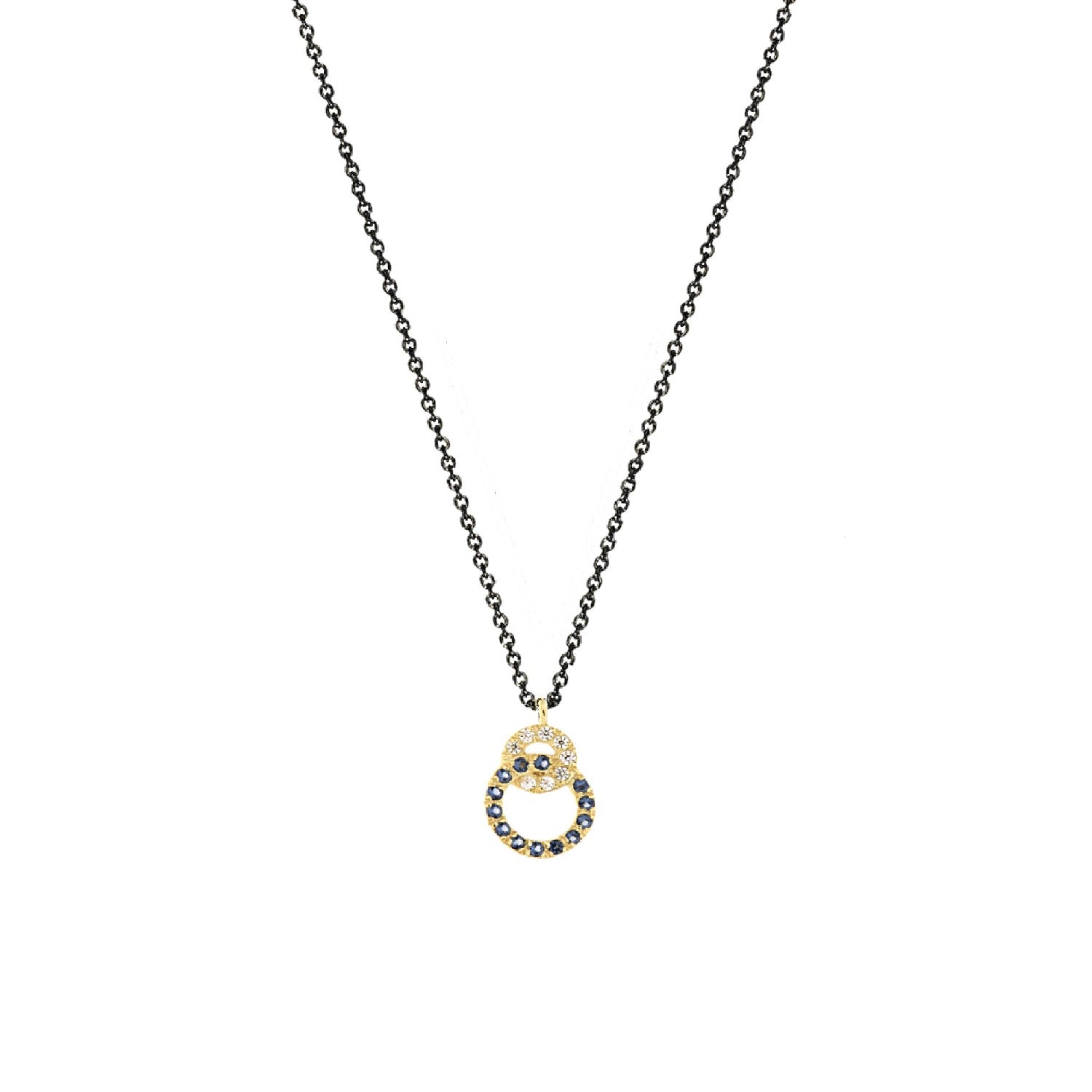 NECKLACE GOLD 585 & C.Z. WITH SILVER CHAIN - 98935