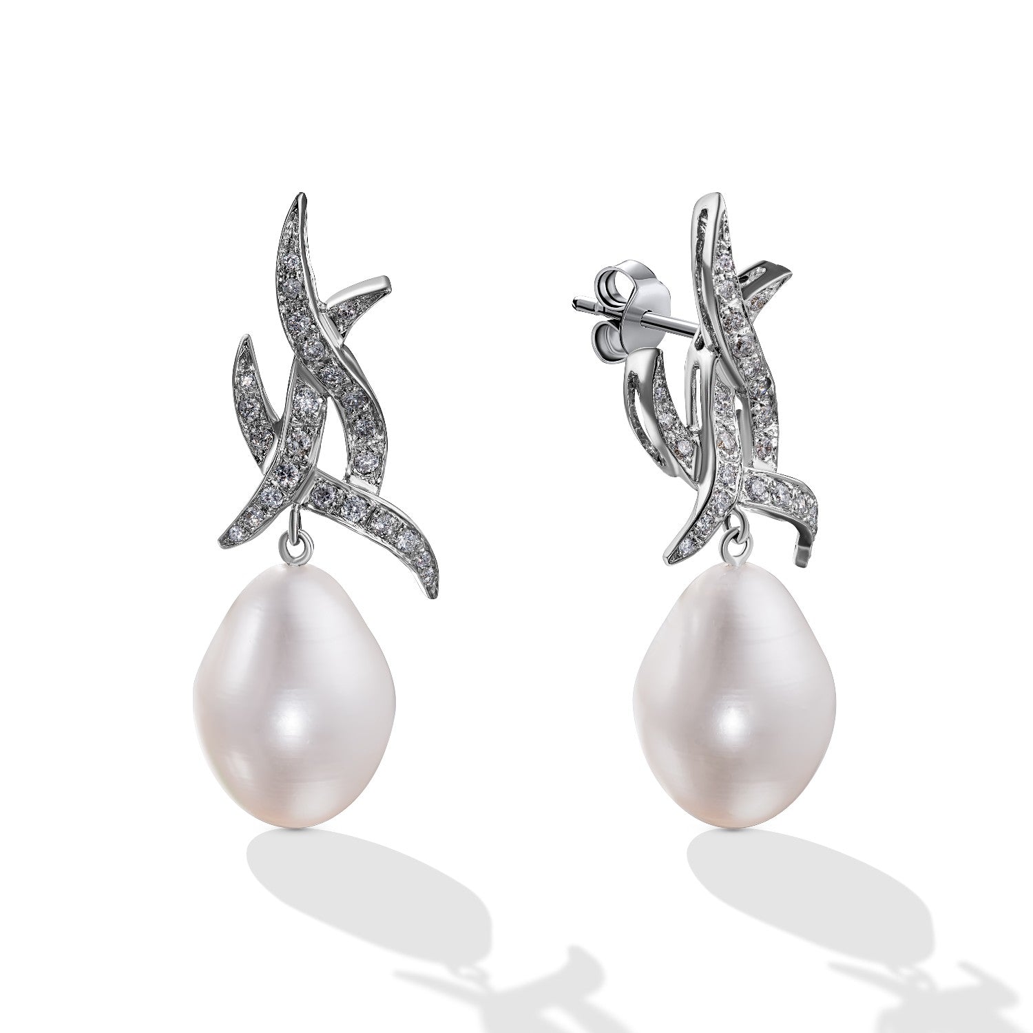 EARRINGS WHITE GOLD 750 & PRECIOUS STONES - 98949