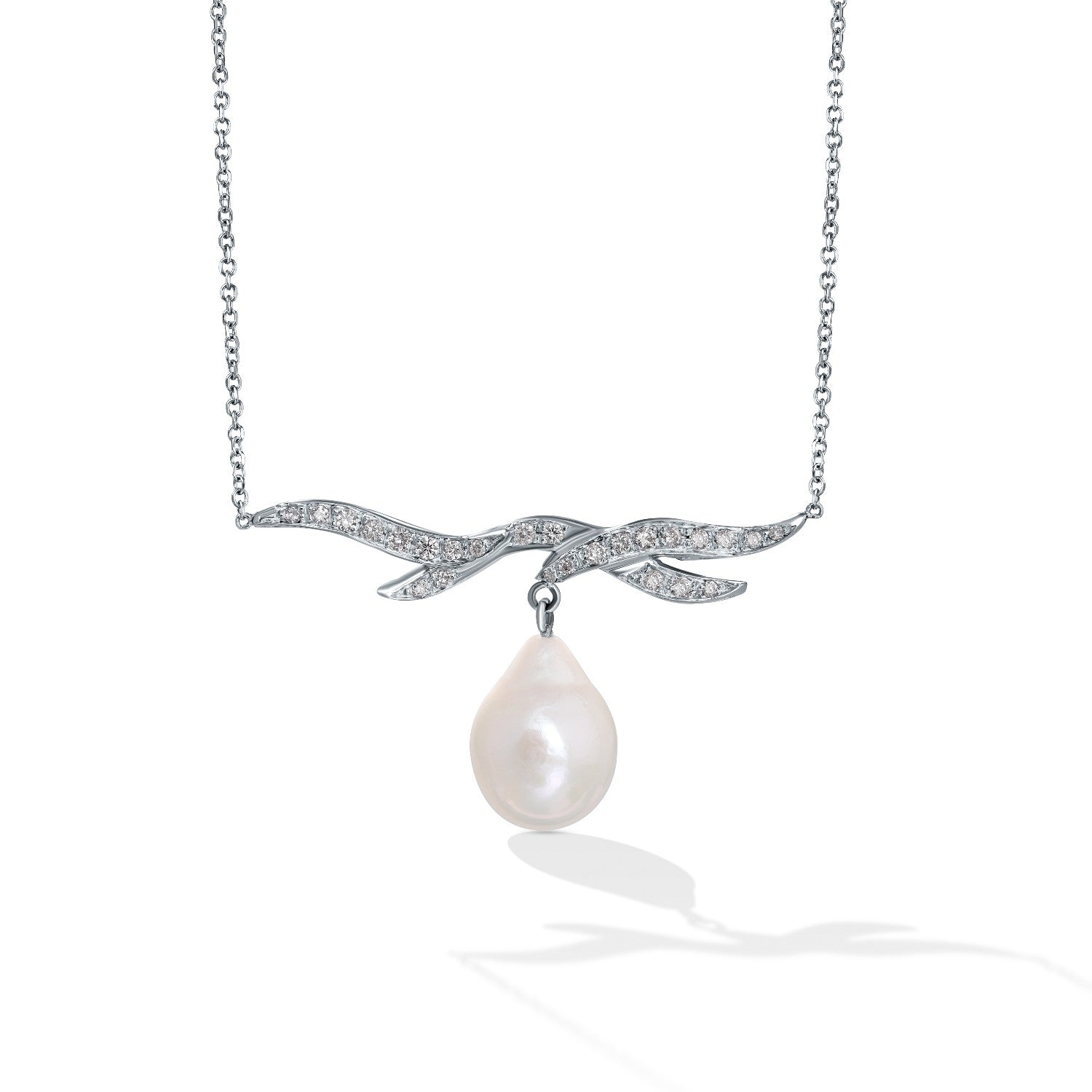 NECKLACE WHITE GOLD 750 & PRECIOUS STONES - 98951