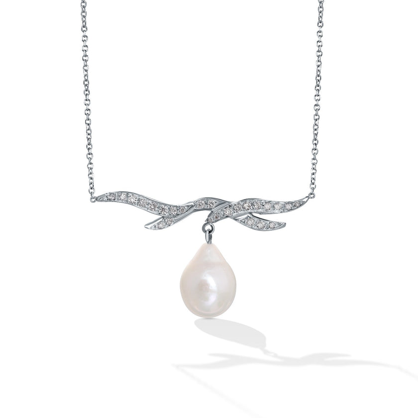 NECKLACE WHITE GOLD 750 & PRECIOUS STONES - 98951