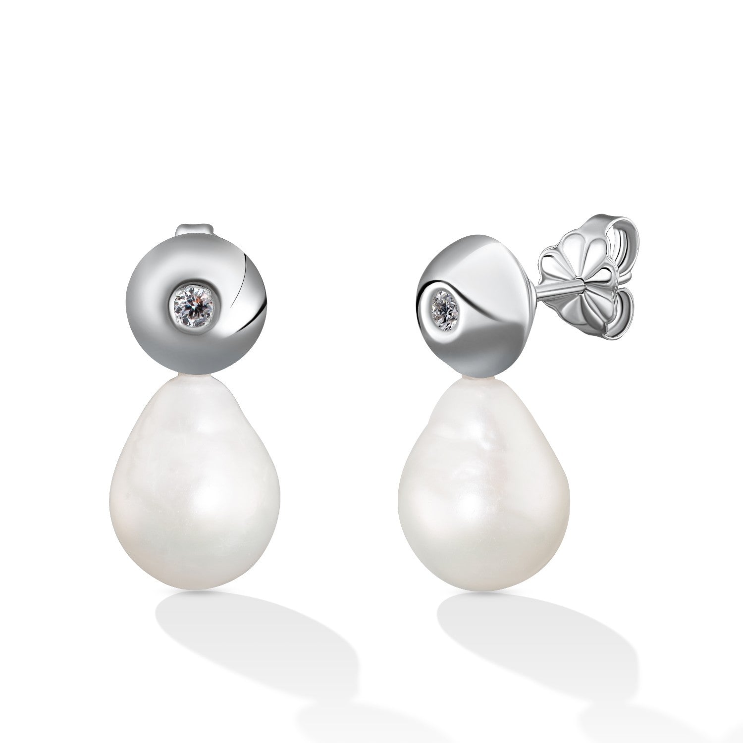 EARRINGS WHITE GOLD 750 & PRECIOUS STONES - 98955