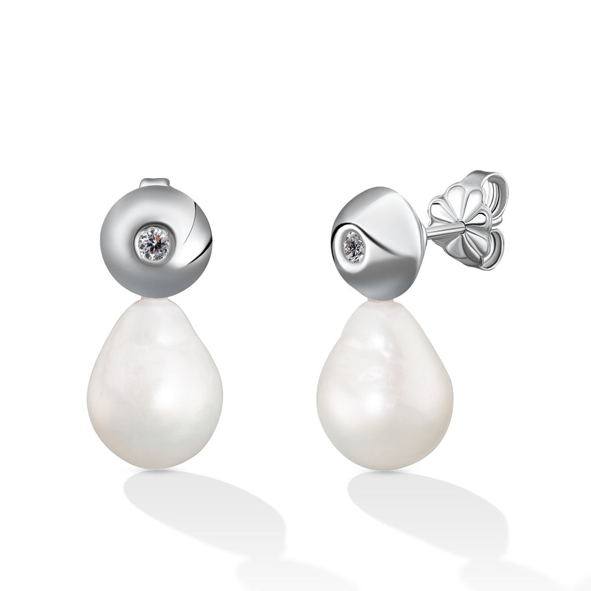 EARRINGS WHITE GOLD 750 & PRECIOUS STONES - 98955