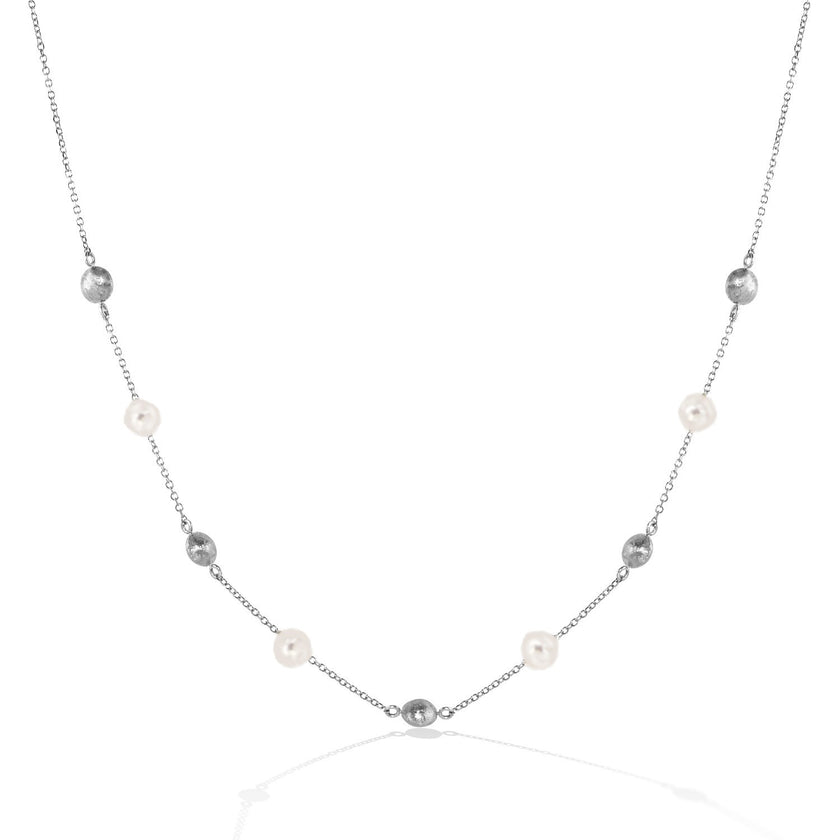 NECKLACE WHITE GOLD 585 & PEARLS - 98989