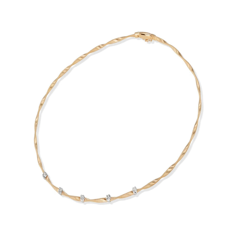 NECKLACE YELLOW & WHITE GOLD 750 & PRECIOUS STONES - 98995
