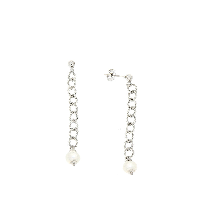 EARRINGS WHITE GOLD 750 & PEARLS - 99015
