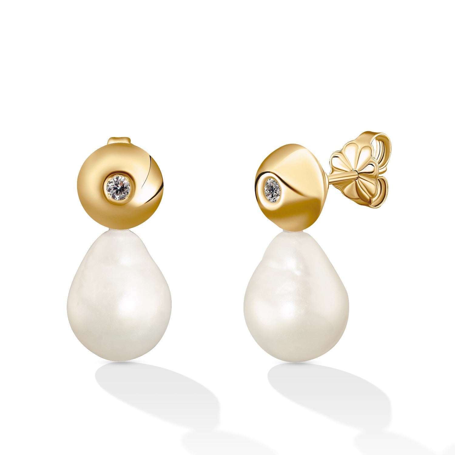 EARRINGS GOLD 750 & PEARLS - 99214