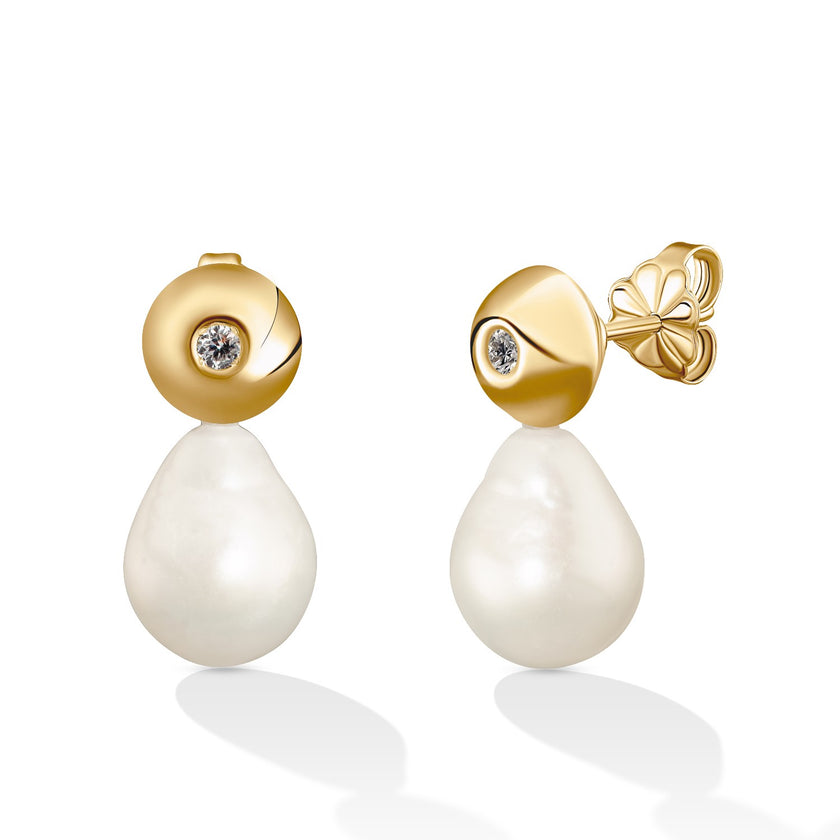 EARRINGS GOLD 750 & PEARLS - 99214