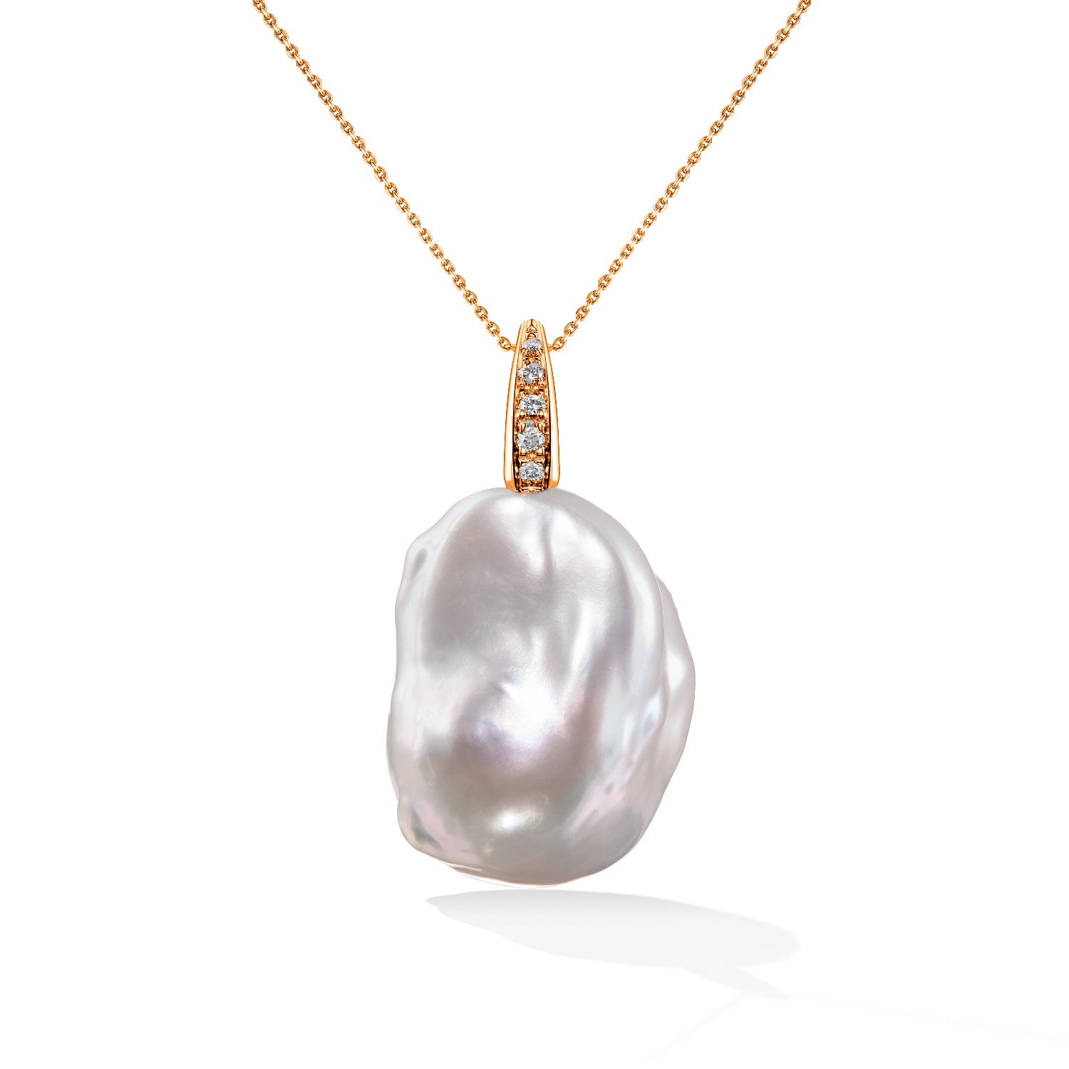 PENDANT PINK GOLD 750 & PEARLS - 99216