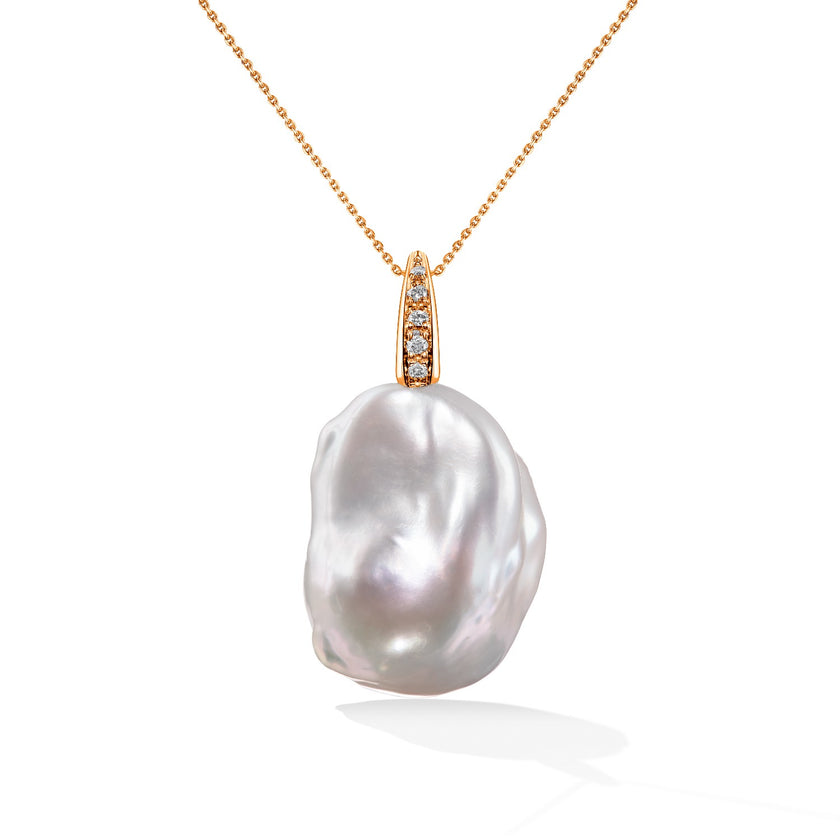 PENDANT PINK GOLD 750 & PEARLS - 99216