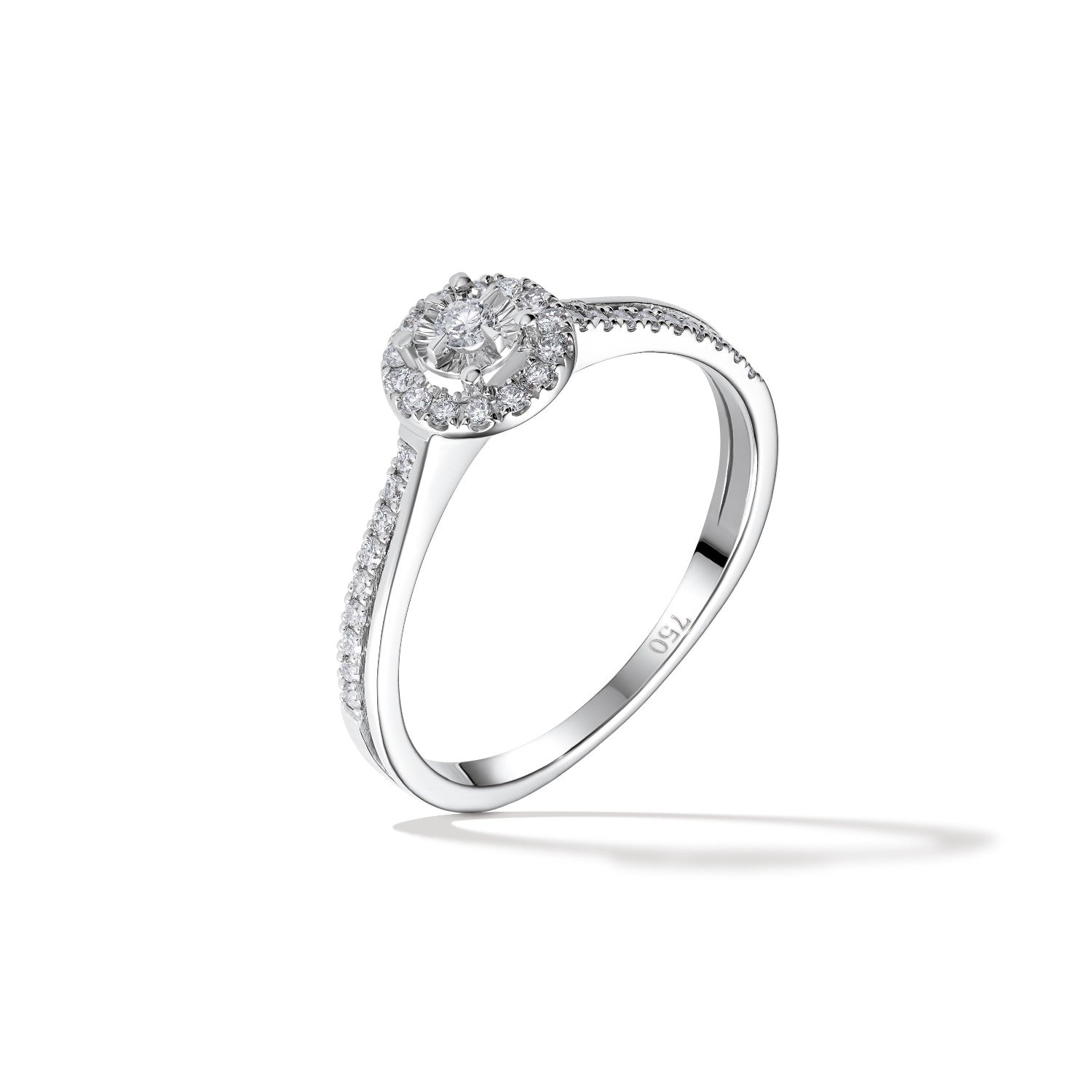RING WHITE GOLD 750 & PRECIOUS STONES - 99333
