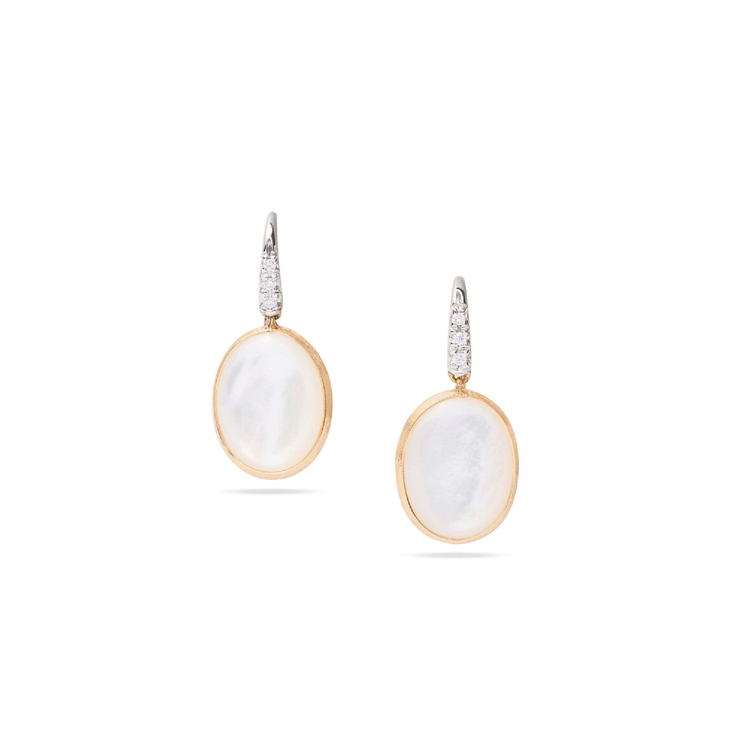 EARRINGS YELLOW & WHITE GOLD 750 & PRECIOUS STONES - 99477