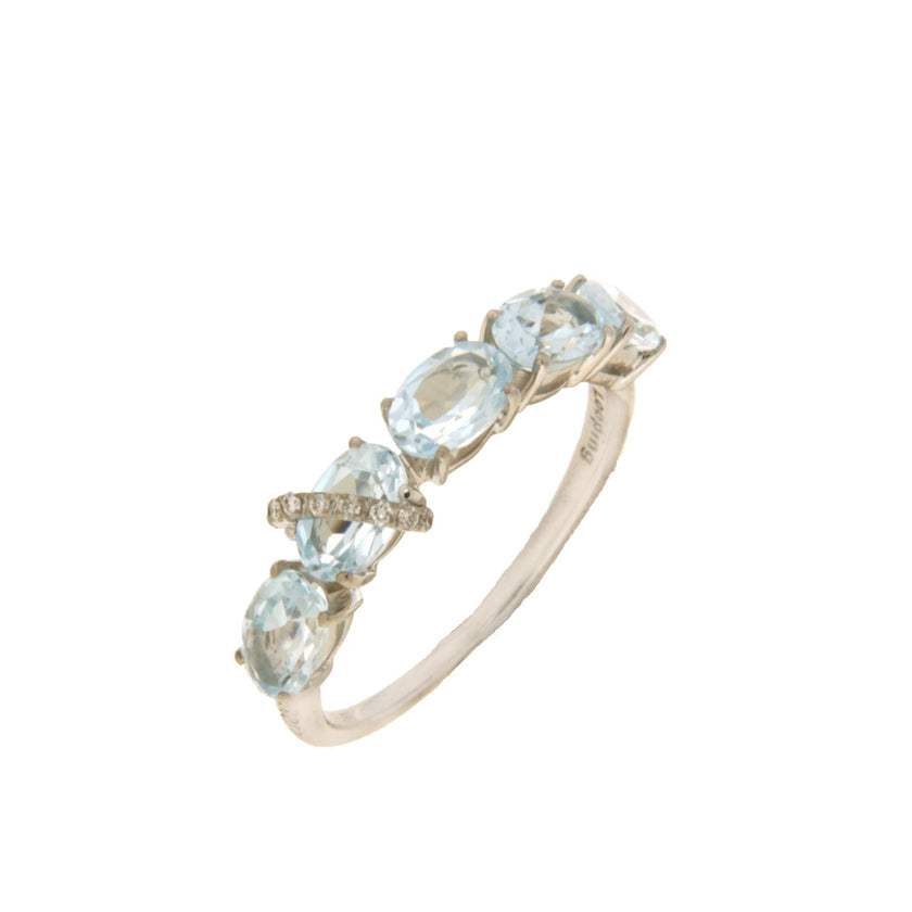 RING WHITE GOLD 750 & PRECIOUS STONES - 99514