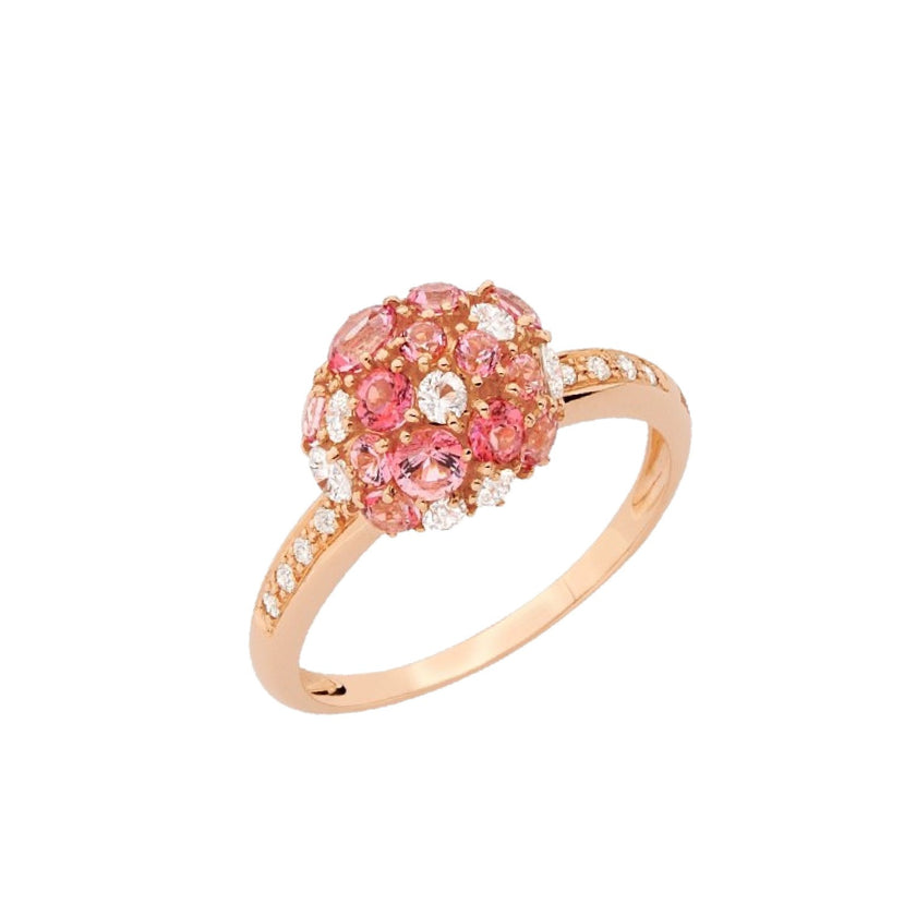 RING PINK GOLD 750 & PRECIOUS STONES - 99522