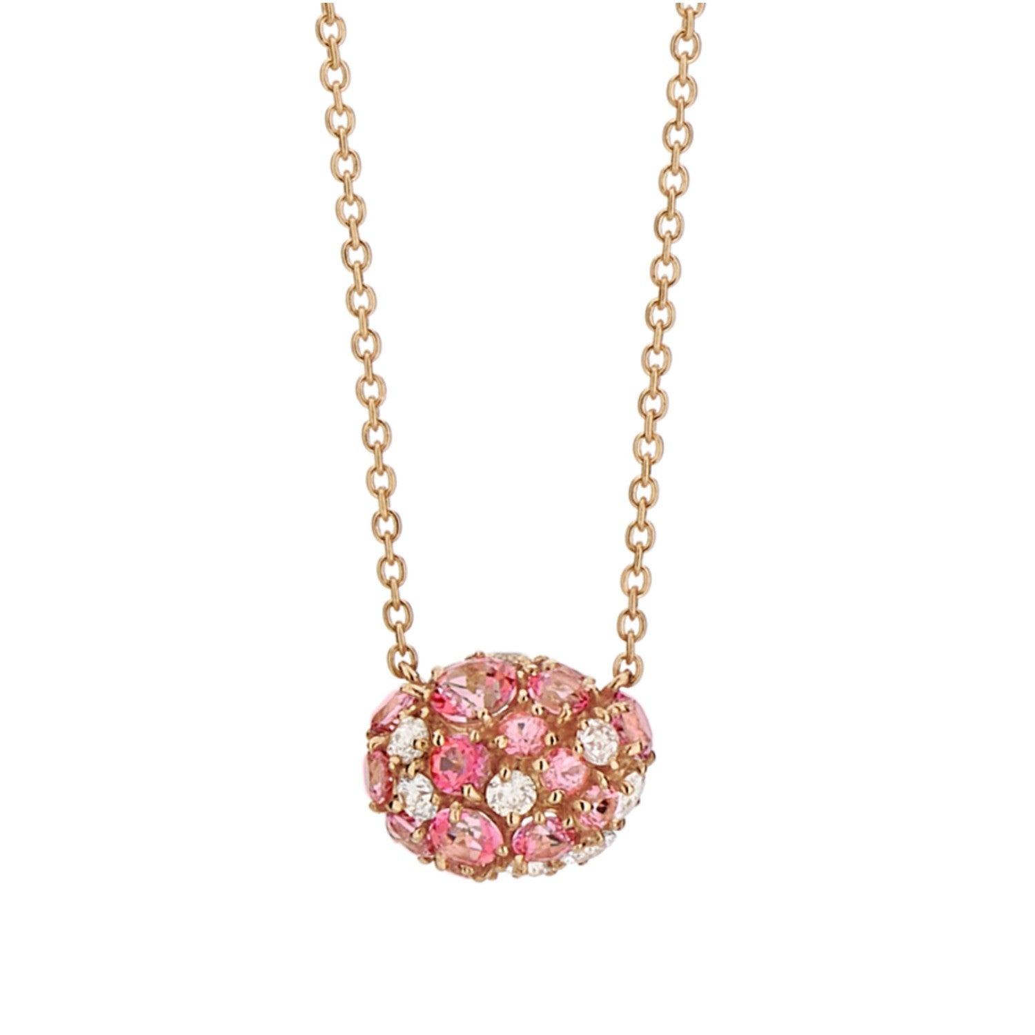 NECKLACE PINK GOLD 750 & PRECIOUS STONES - 99527