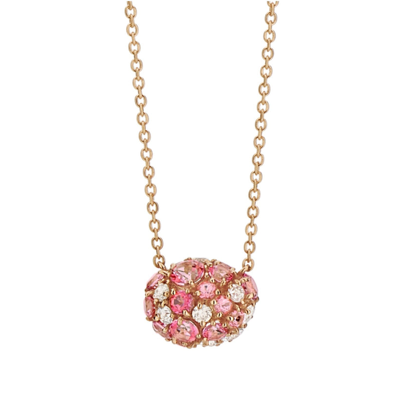 NECKLACE PINK GOLD 750 & PRECIOUS STONES - 99527