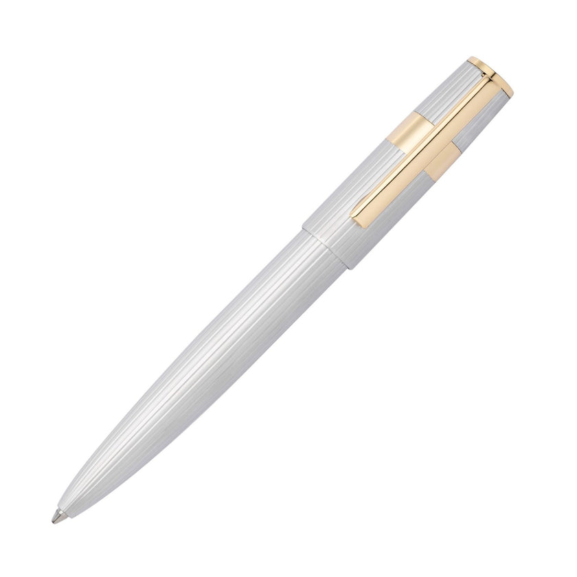 PEN BALLPOINT HUGO BOSS- GEAR PINSTRIPE SILVER/GOLD - 99595