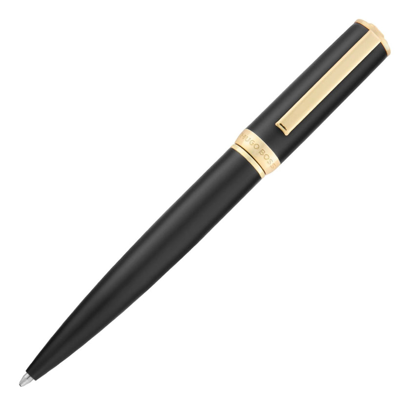 PEN BALLPOINT HUGO BOSS- ARCHE DOUBLE BLACK & GOLD - 99606