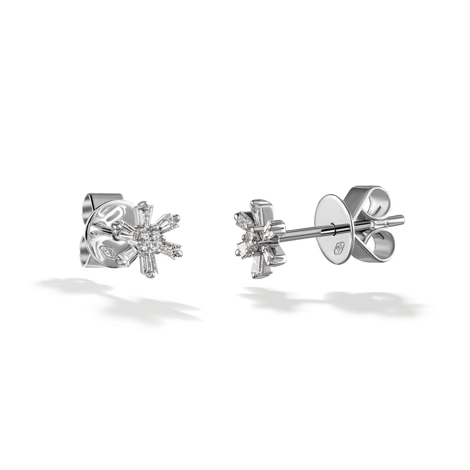 EARRINGS WHITE GOLD 750 & PRECIOUS STONES - 99705