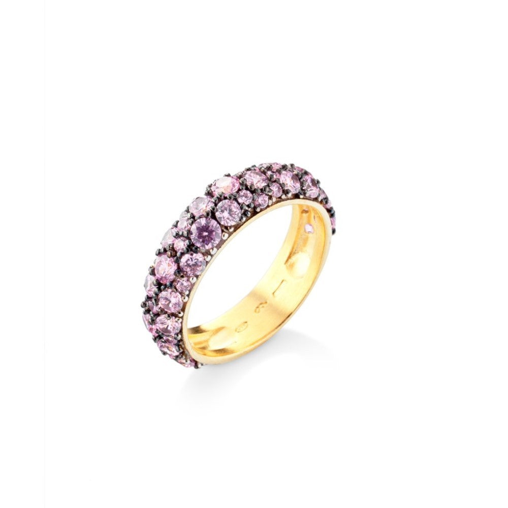RING YELLOW SILVER 925 & SYNTHETIC STONES - 99719